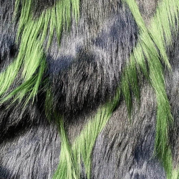 💚💙🦋💎 ZADIG & VOLTAIRE NWT - “Louisy”navy & emerald faux fur coat, size L.
